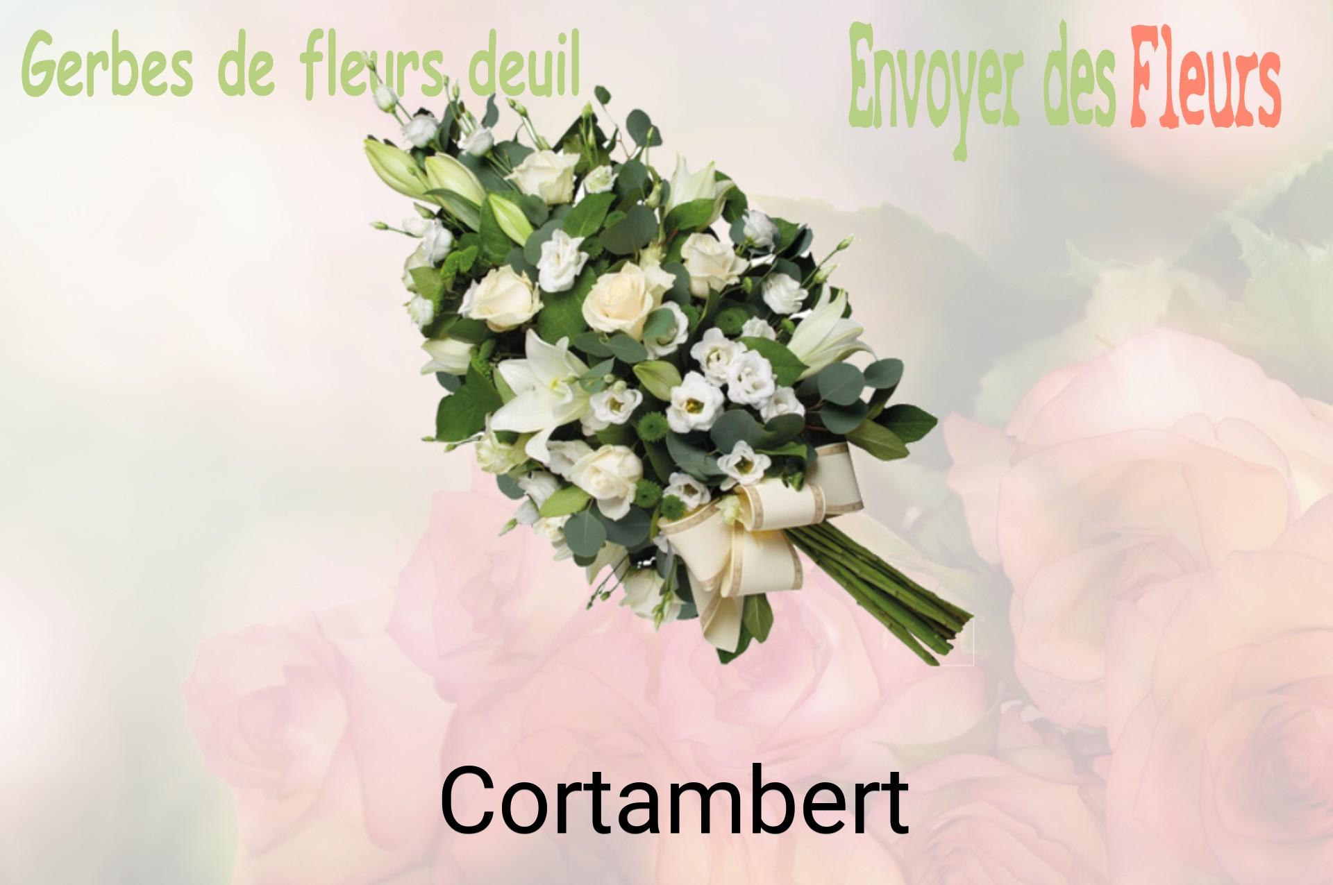 Gerbe de fleurs de deuil livrée à Cortambert